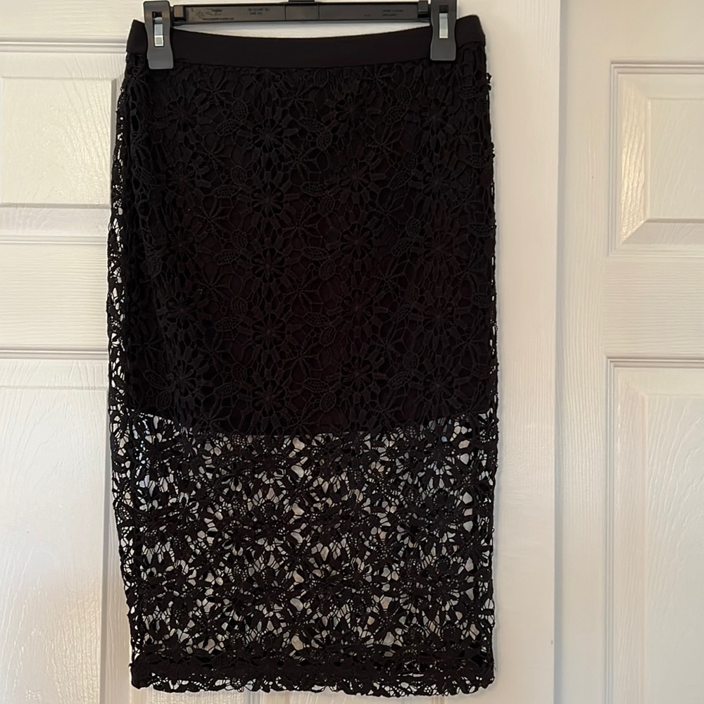 Jessica Simpson black crochet skirt